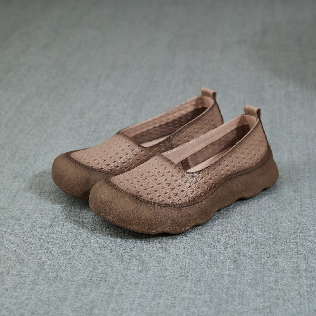Women's Soft Leather Slip-on Flat Casual Shoes
