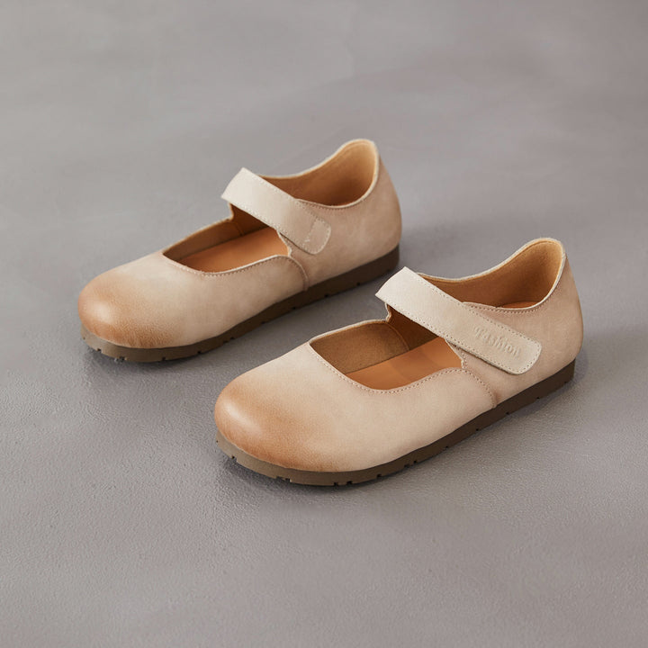 Women's Retro-Artistic Flat Mary Janes with Velcro Straps