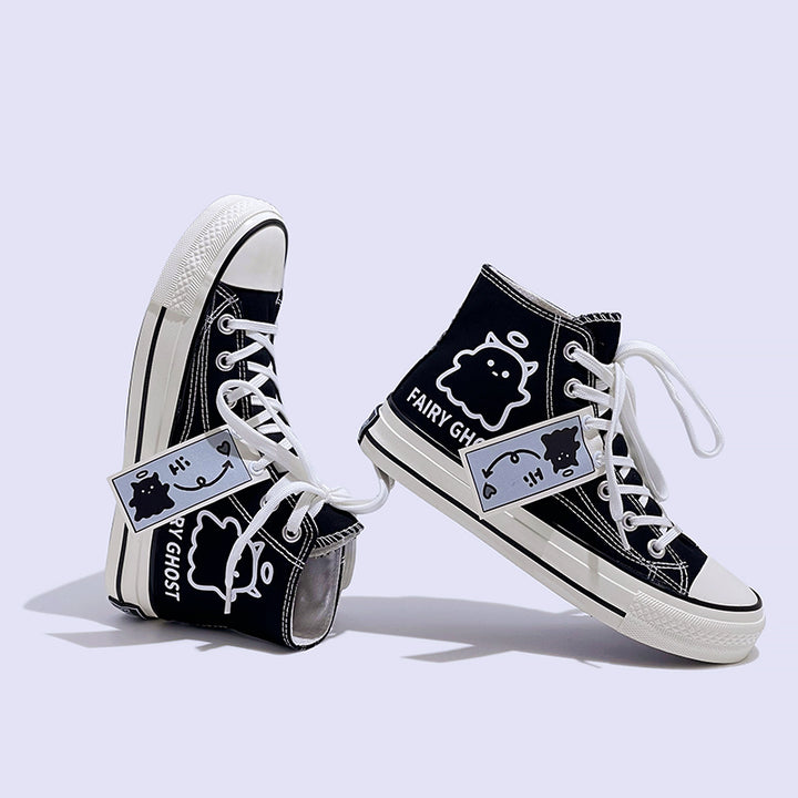 Womens Mens Students Fairy Ghost High Top Canvas Sneakers