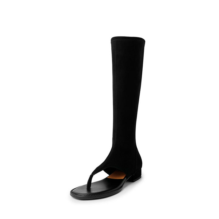 Womens Open Toe Street Style Zipper Side Toe Post Sandals Boots