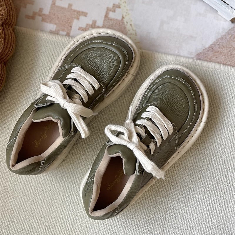 Women's Chunky Platform Lace-Up Low-Top Casual Shoes – Ugly-Cute Style