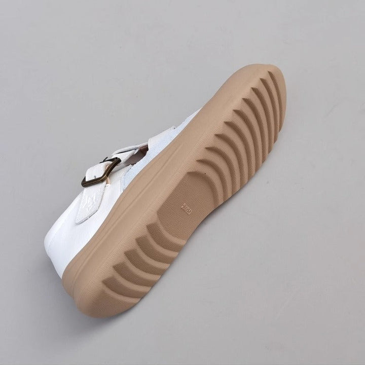 Women's Genuine Leather Closed-Toe Woven Sandals – Soft Sole & Casual Style