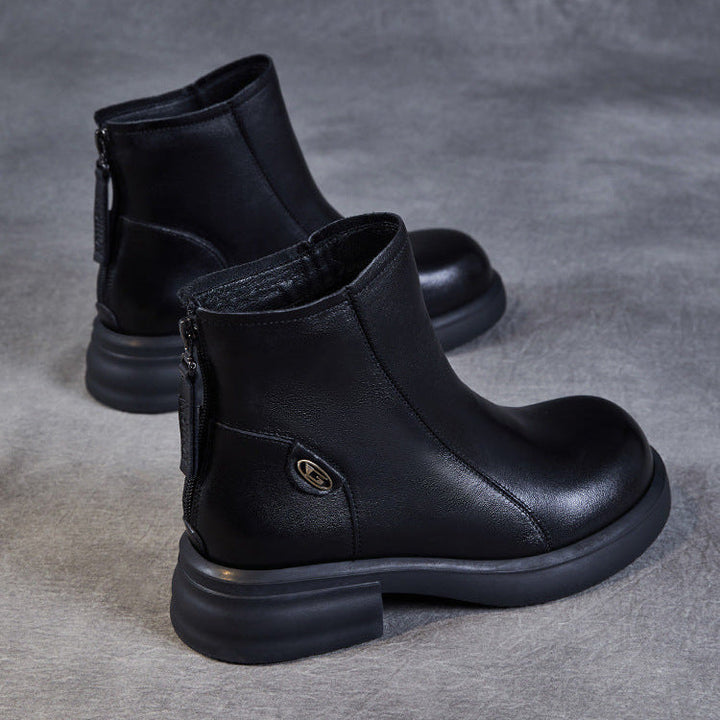 Women's Casual Genuine Leather Ankle Boots – Comfortable for Daily Wear