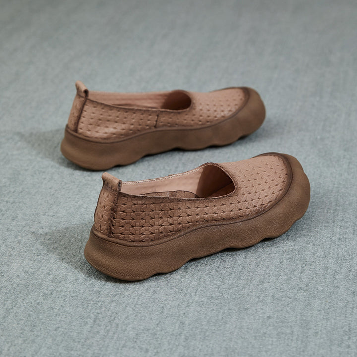 Women's Soft Leather Slip-on Flat Casual Shoes