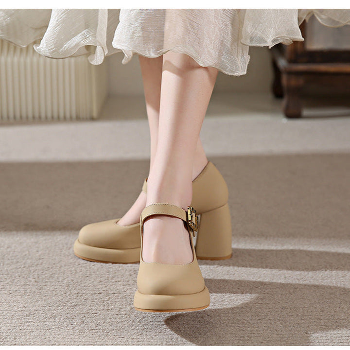 Women's Mary Jane Heels – Chunky Round Toe Stylish Dress Shoes