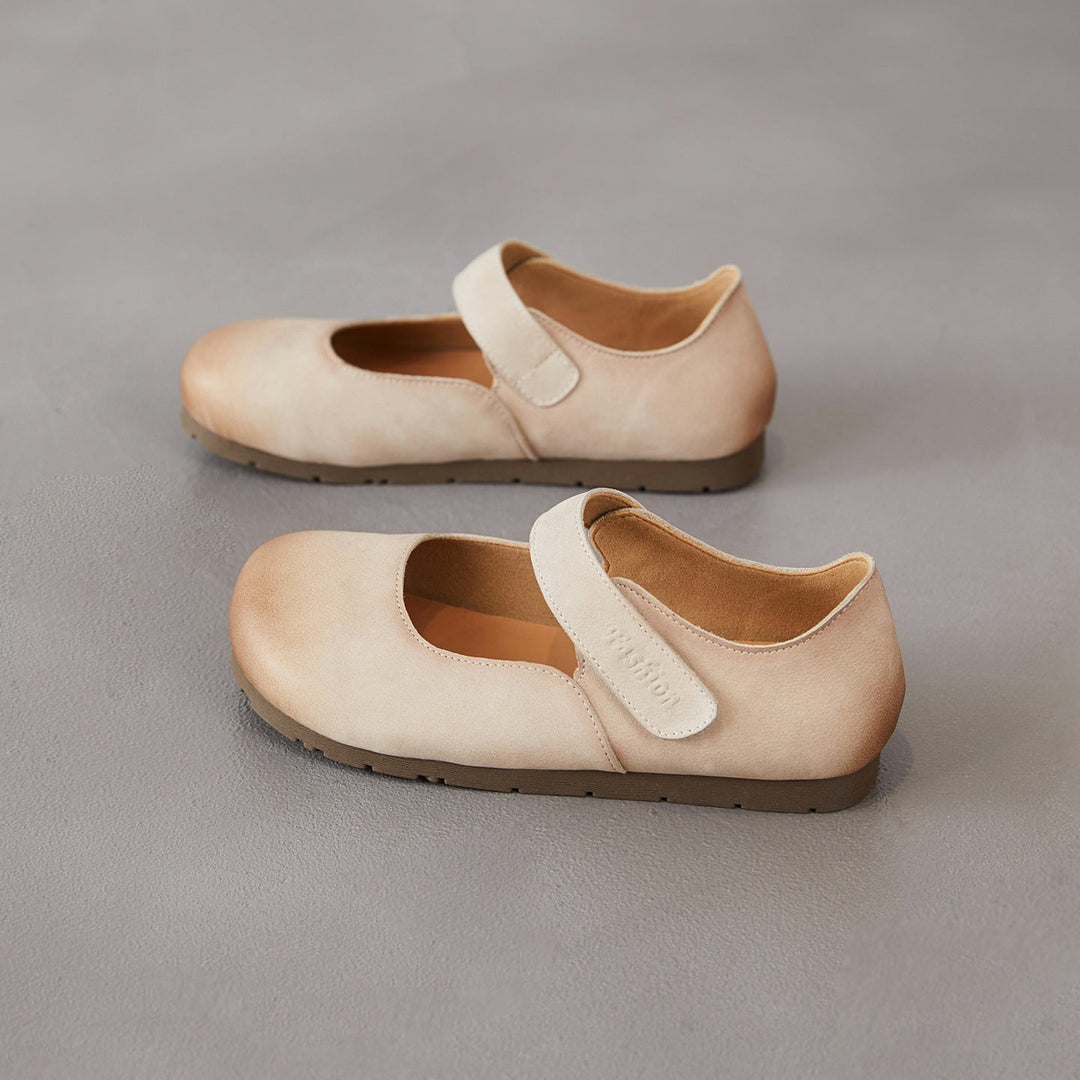 Women's Retro-Artistic Flat Mary Janes with Velcro Straps