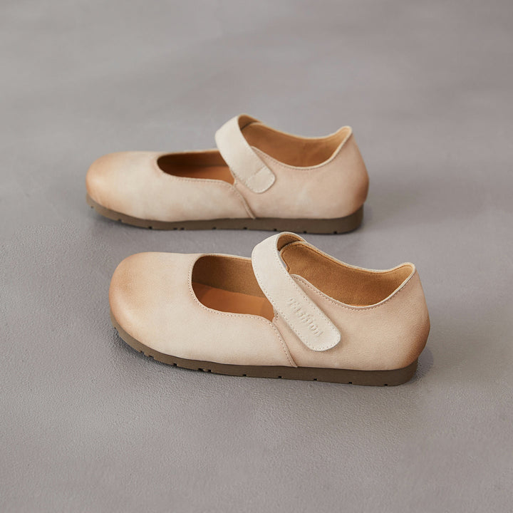 Women's Retro-Artistic Flat Mary Janes with Velcro Straps