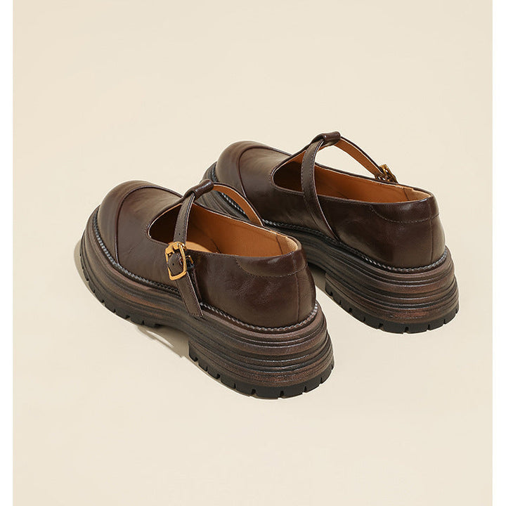 Womens Non-slip Platforms T-strap Mary Jane Shoes