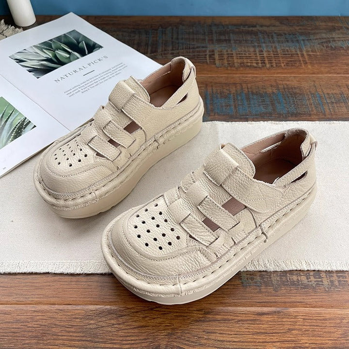 Women's Ugly-Cute Chunky Leather Sandals – Summer Cut-Out & Breathable Design