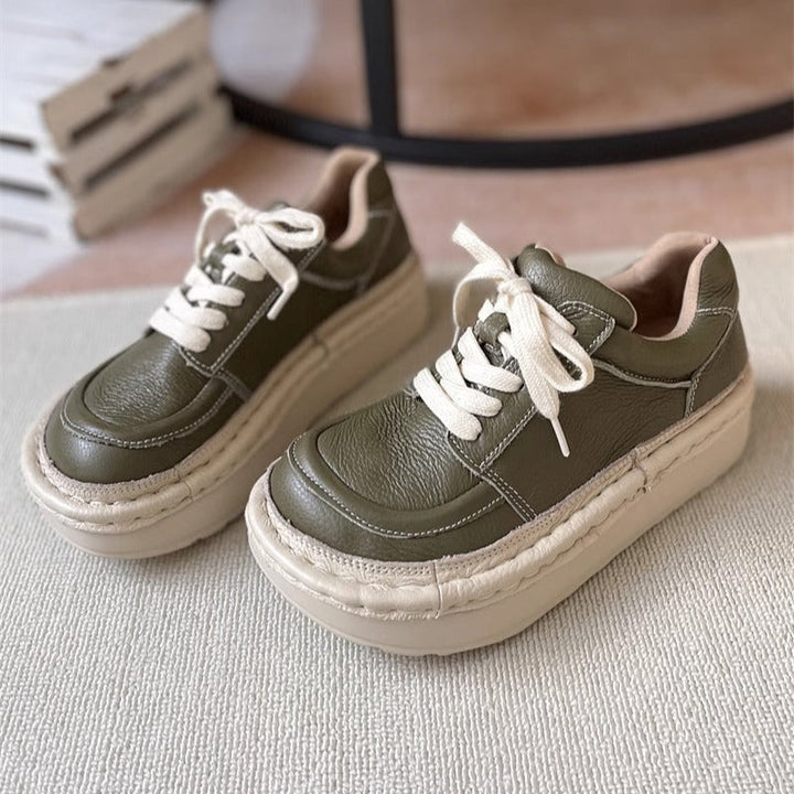 Women's Chunky Platform Lace-Up Low-Top Casual Shoes – Ugly-Cute Style