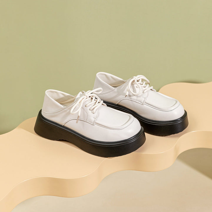 Women's Platform Oxford Shoes – Casual Slip-On Heel Can Be Stepped