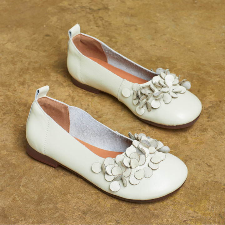 Women's Handmade Retro Leather Literary Style Comfortable Slip-On Flat Shoes