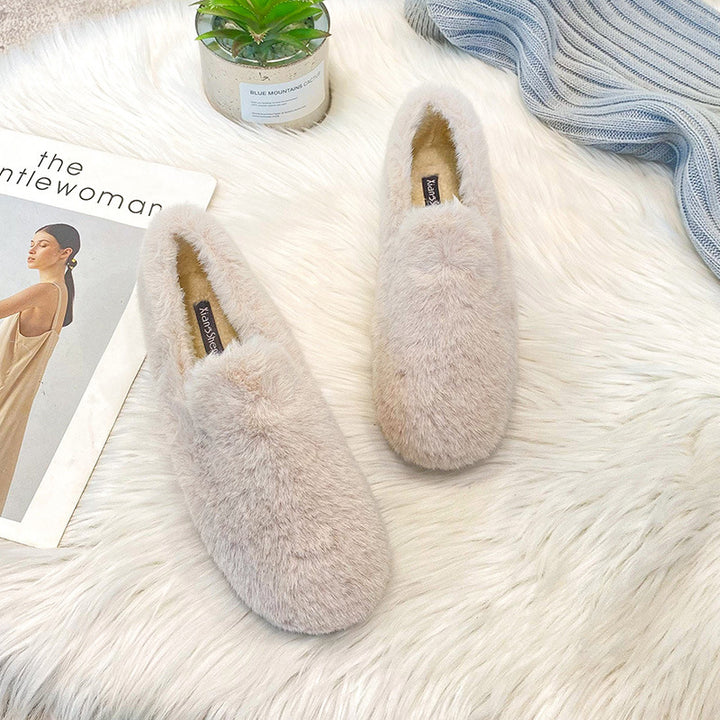 Women's Warm & Comfortable Plush Fur Loafers Shoes