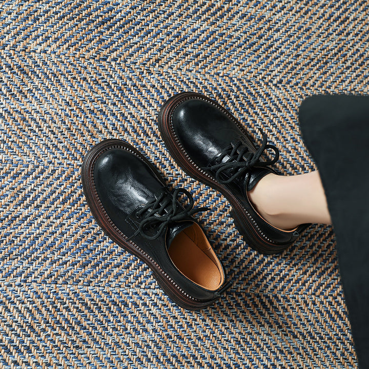 Women's Platform Lace-up Casual Loafers