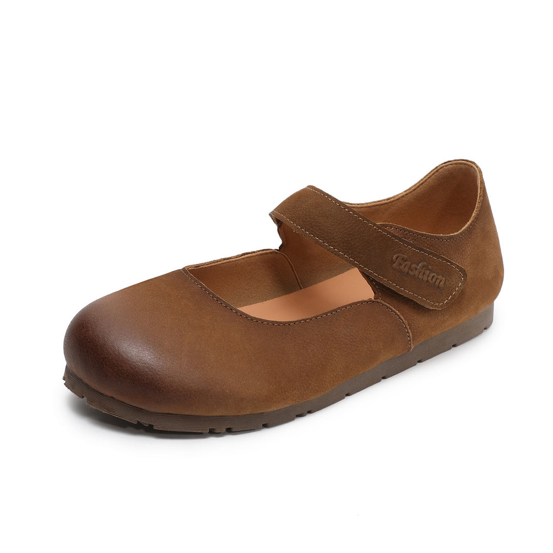 Women's Retro-Artistic Flat Mary Janes with Velcro Straps