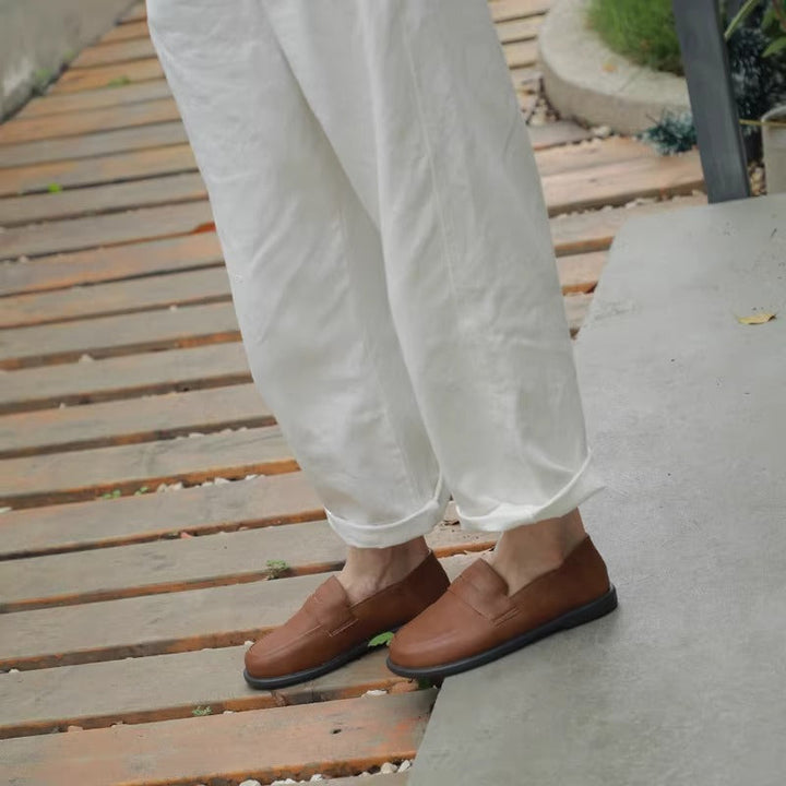 Women's Handmade Leather Classic British Style Loafers
