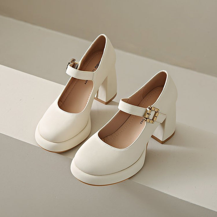 Women's Mary Jane Heels – Chunky Round Toe Stylish Dress Shoes