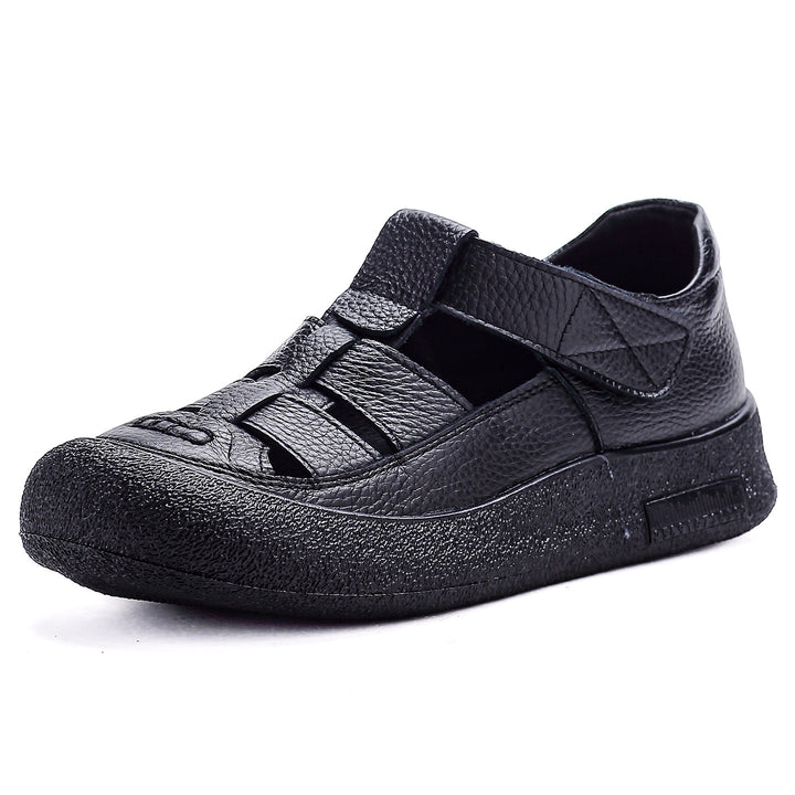Women's Sandals Platform Velcro Hollow-Out Walking Shoes Fisherman Flats Barefoot-Friendly Summer Shoes