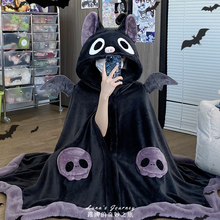 Halloween Bat Blanket Cape Blanket Hoodie