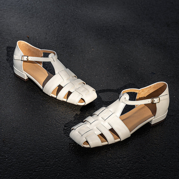 Clearance Sale Artisanal Genuine Leather Fisherman Sandals – Closed Toe Comfort Shoes for Women