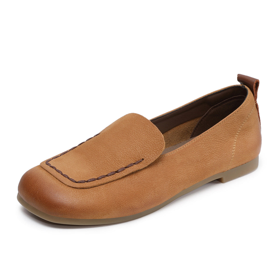 Women's Leather Soft-Sole Retro Casual Flats — Everyday Walking Shoes