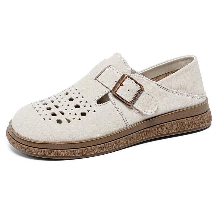 Women's Genuine Leather Fisherman Sandals Barefoot-Friendly Casual Summer Flats