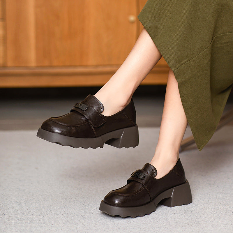 Women's Sheepskin Platform  Lightweight Casual Loafers