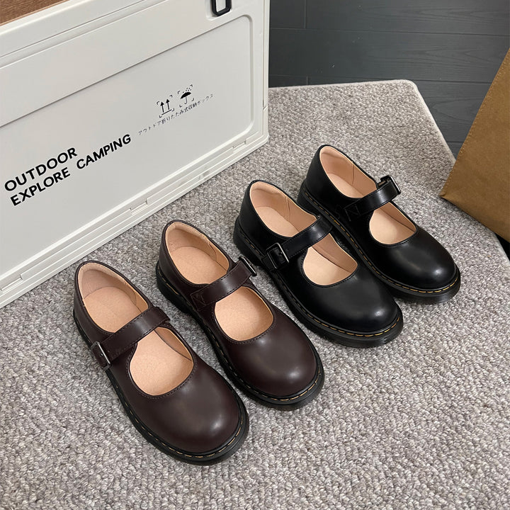 Womens Old-fashioned Retro Mary Jane Leather Shoes
