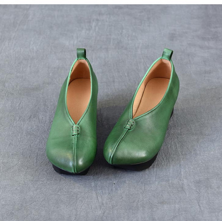 Women's Block Heel Leather High Heels – Slip-On Japanese Design