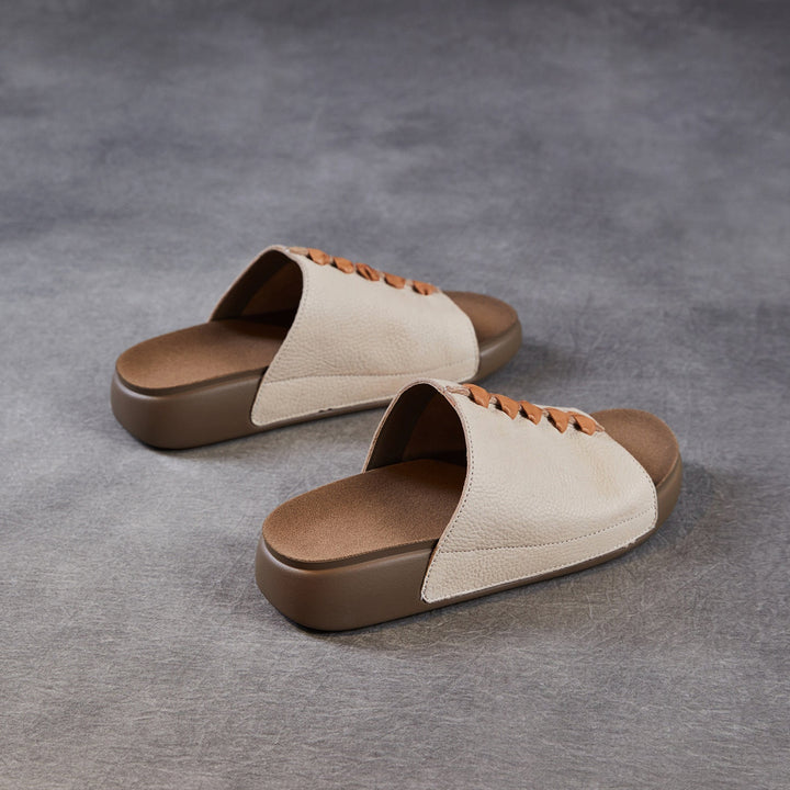 Women's Leather Open-Toe Bohemian-Style Slides & Mules