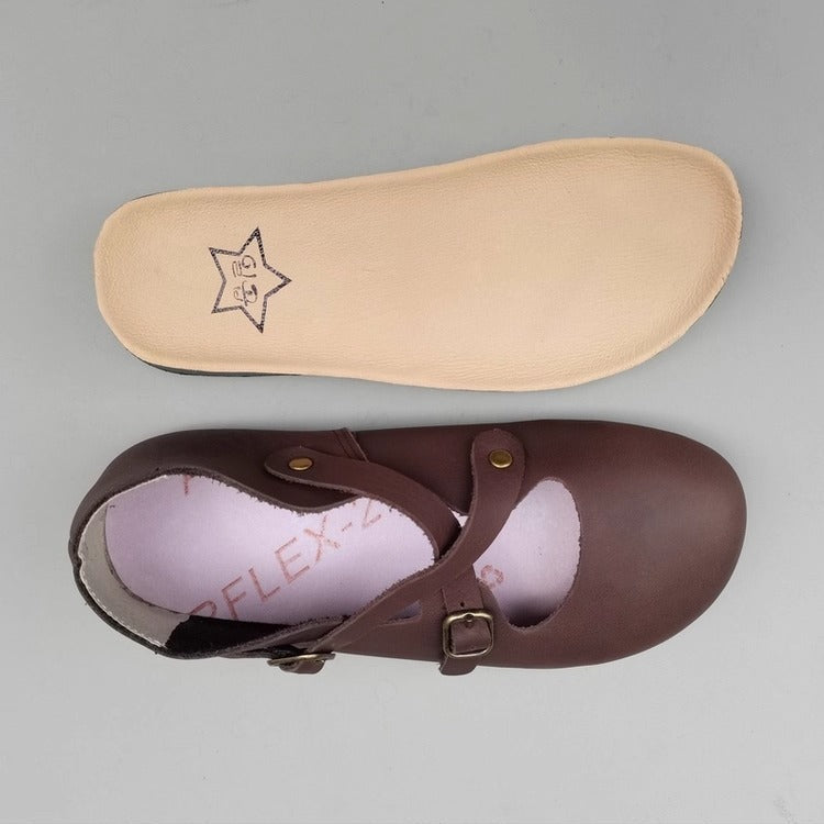 Women's Vintage Handmade Leather Shoes – Cross Strap, Buckle & Soft Sole
