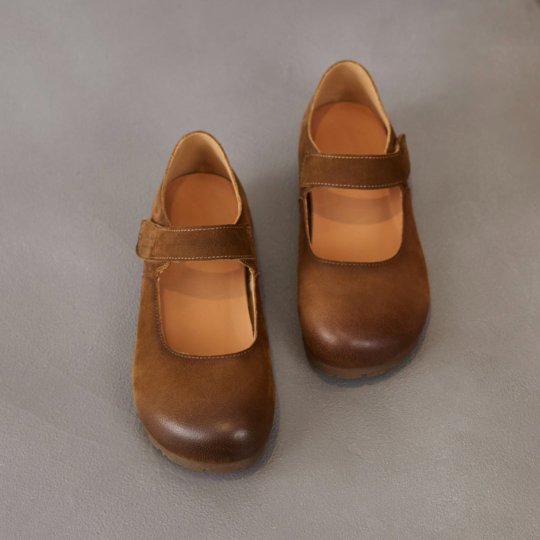 Women's Retro-Artistic Flat Mary Janes with Velcro Straps