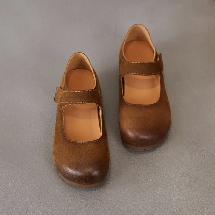 Women's Retro-Artistic Flat Mary Janes with Velcro Straps