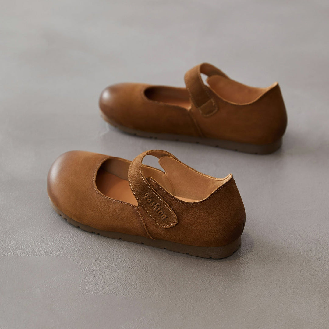 Women's Retro-Artistic Flat Mary Janes with Velcro Straps