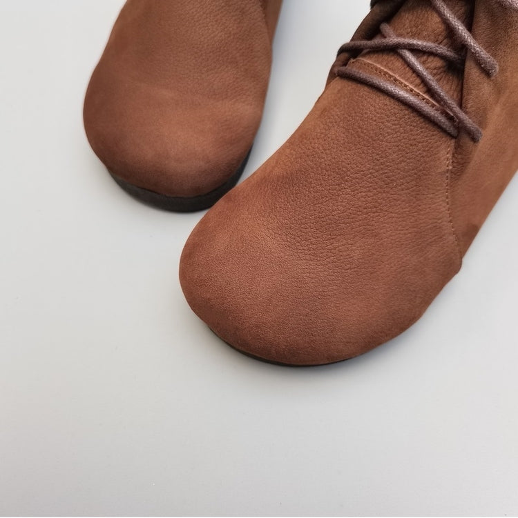 Genuine Leather Breathable Retro Flat Soft High Top Women's Boots