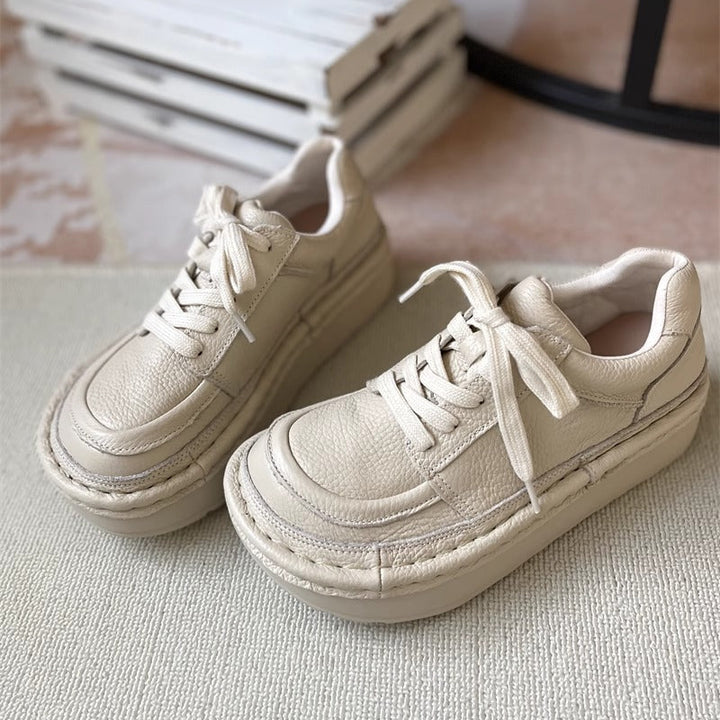 Women's Chunky Platform Lace-Up Low-Top Casual Shoes – Ugly-Cute Style