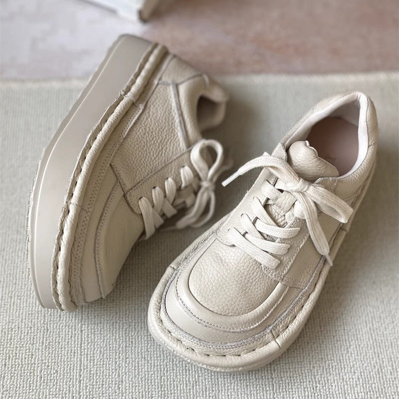 Women's Chunky Platform Lace-Up Low-Top Casual Shoes – Ugly-Cute Style