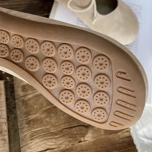 Women's Niche Literary Style Lace-Up Comfortable Non-Slip Flat Shoes