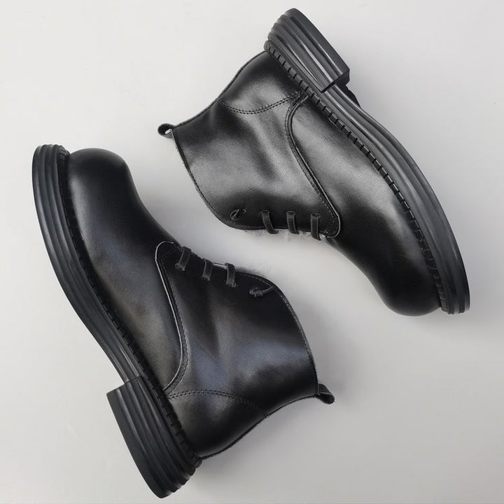 Women's Wide Toe Derby Winter Ankle Boots – Sheepskin Lined, Comfortable Fit