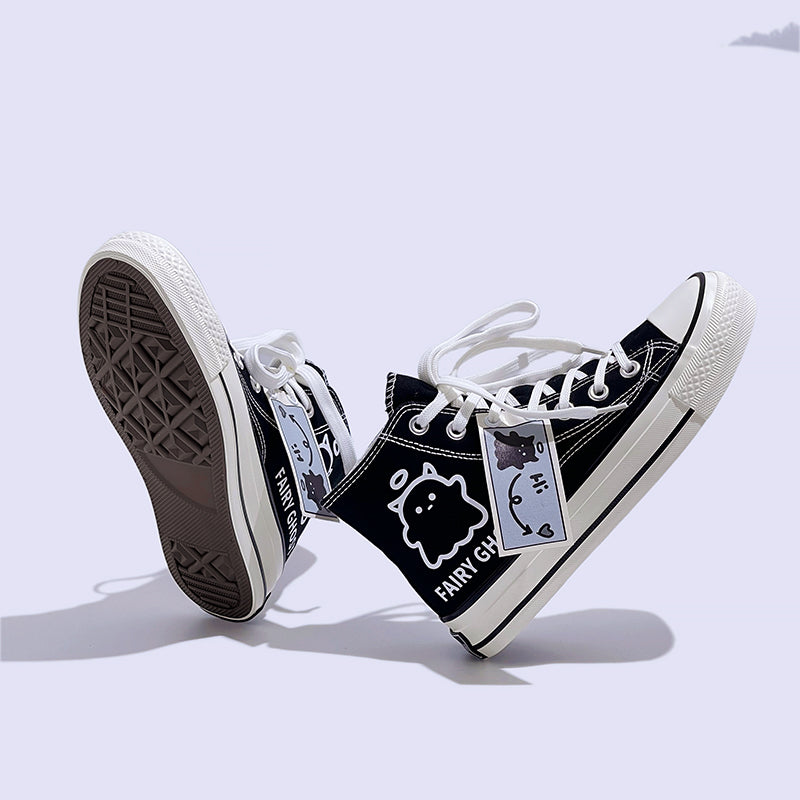 Womens Mens Students Fairy Ghost High Top Canvas Sneakers