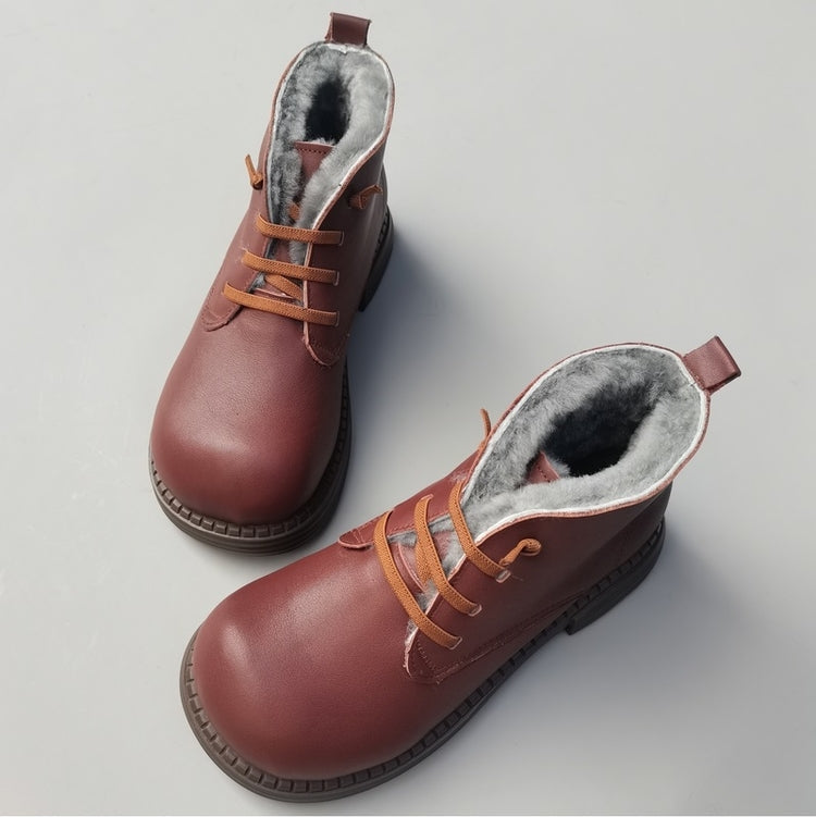 Women's Wide Toe Derby Winter Ankle Boots – Sheepskin Lined, Comfortable Fit