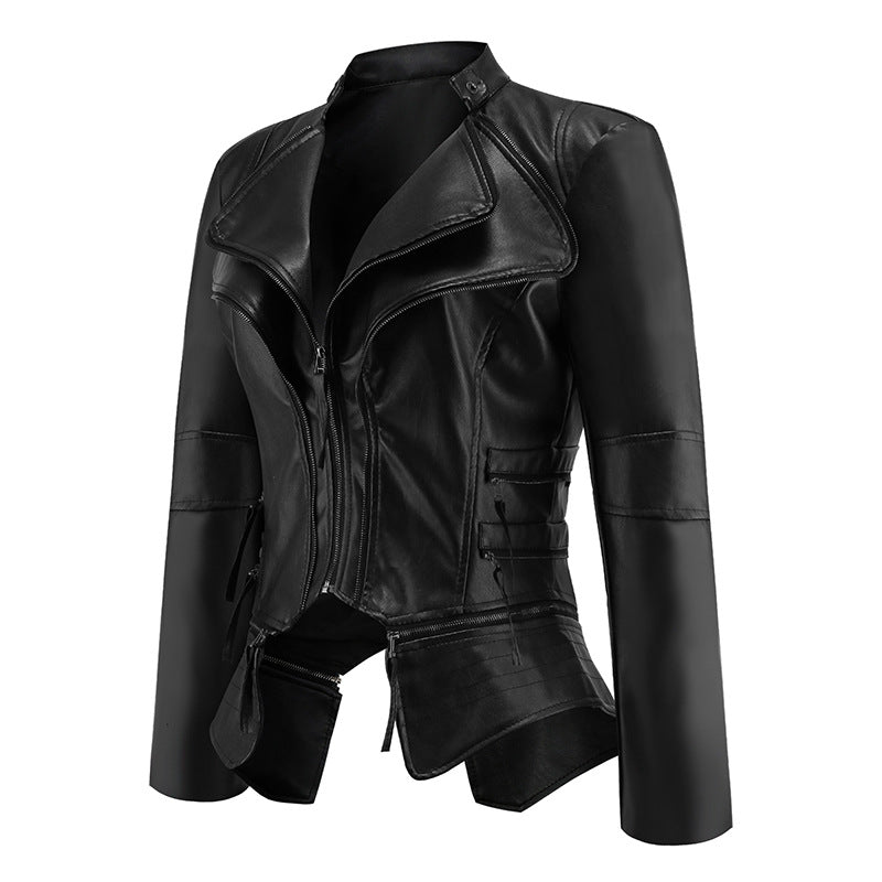 Women's Leather Jacket Motorcycle Style