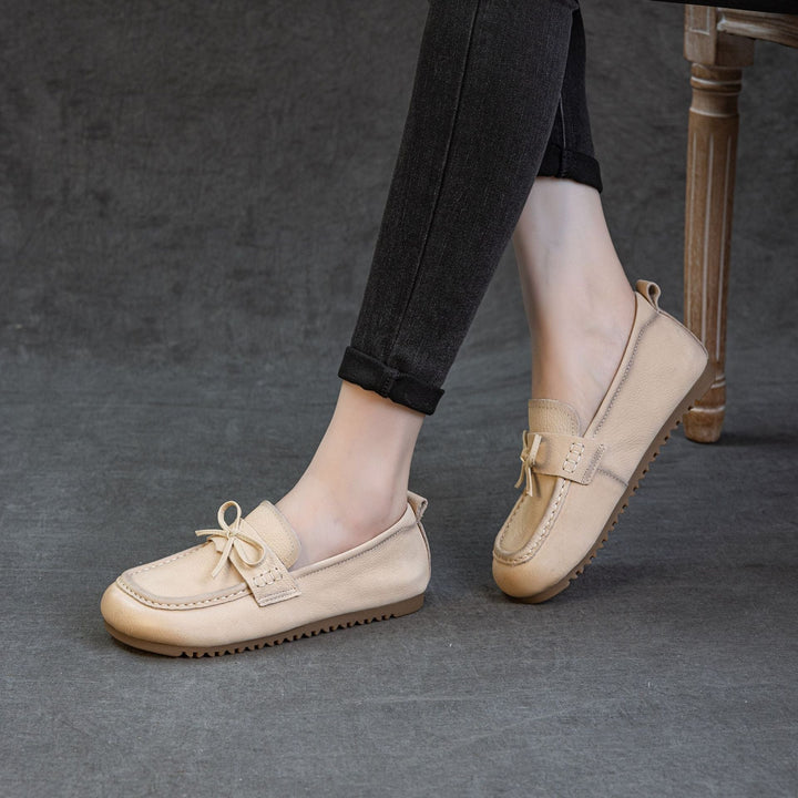 Women's Leather Soft Sole Flats – Comfortable Walking Shoes