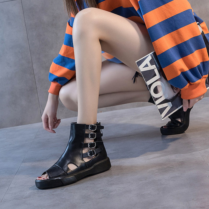Women's Sandal Boots Street Style Open Toe Buckle Sandals