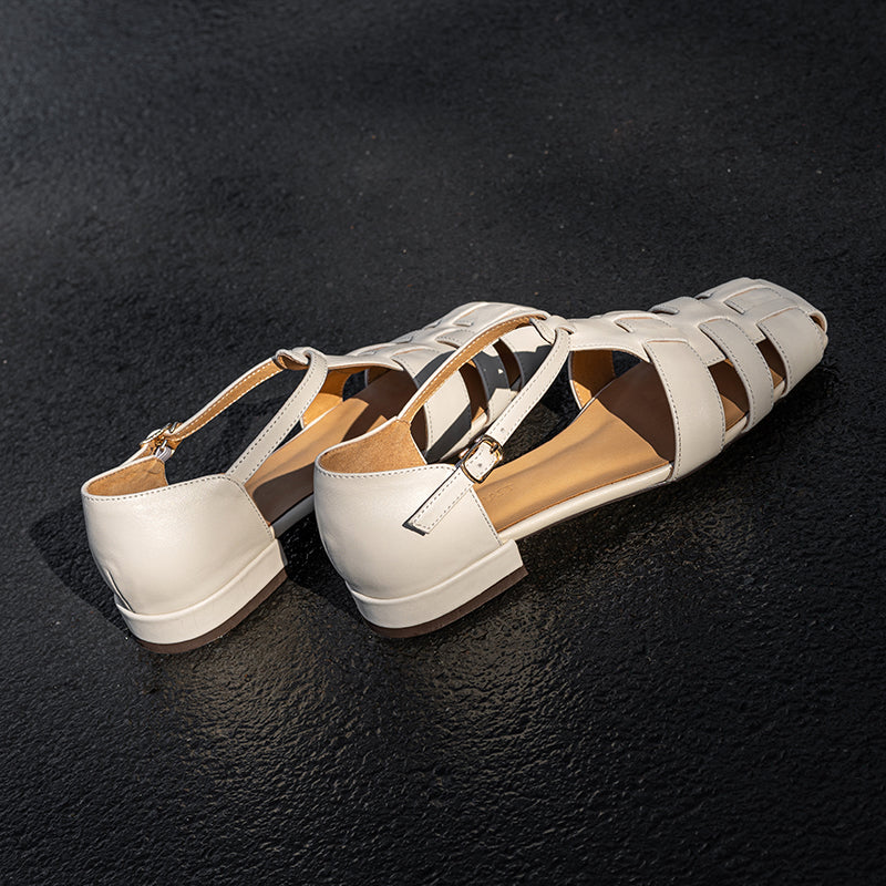 Clearance Sale Artisanal Genuine Leather Fisherman Sandals – Closed Toe Comfort Shoes for Women