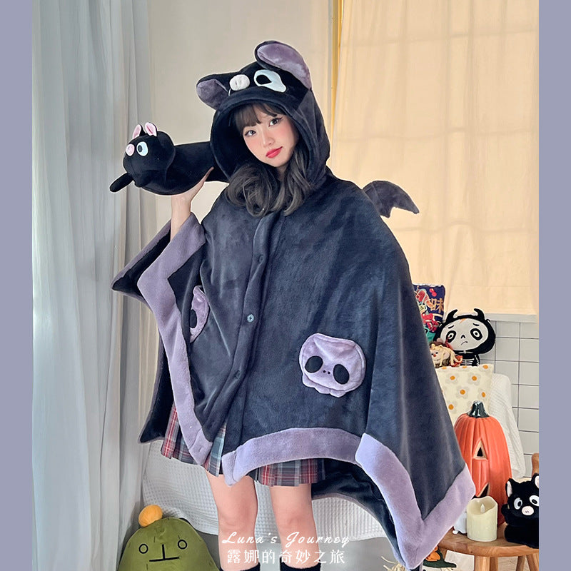 Halloween Bat Blanket Cape Blanket Hoodie