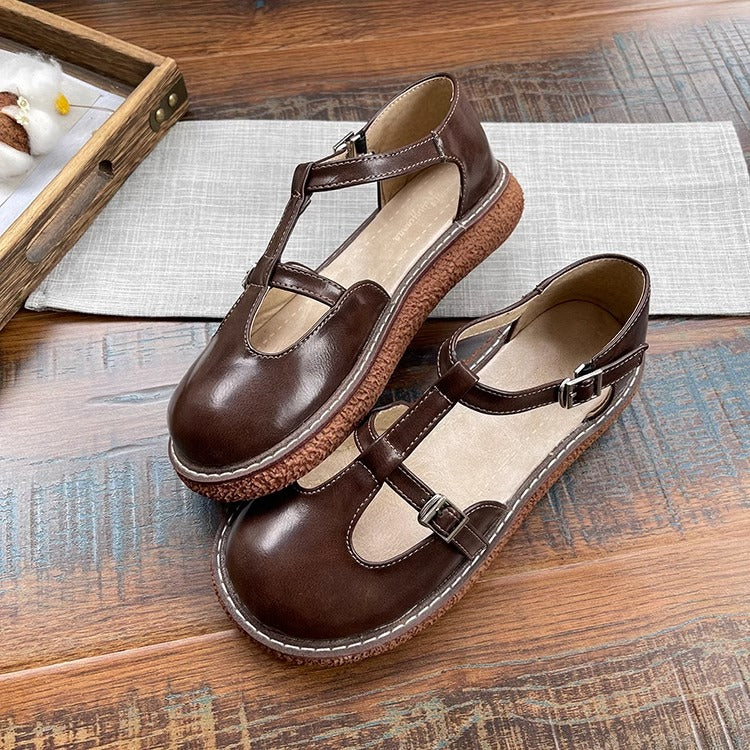 Womens Mori Literary Style Closed Toe Side Hollow Sandals
