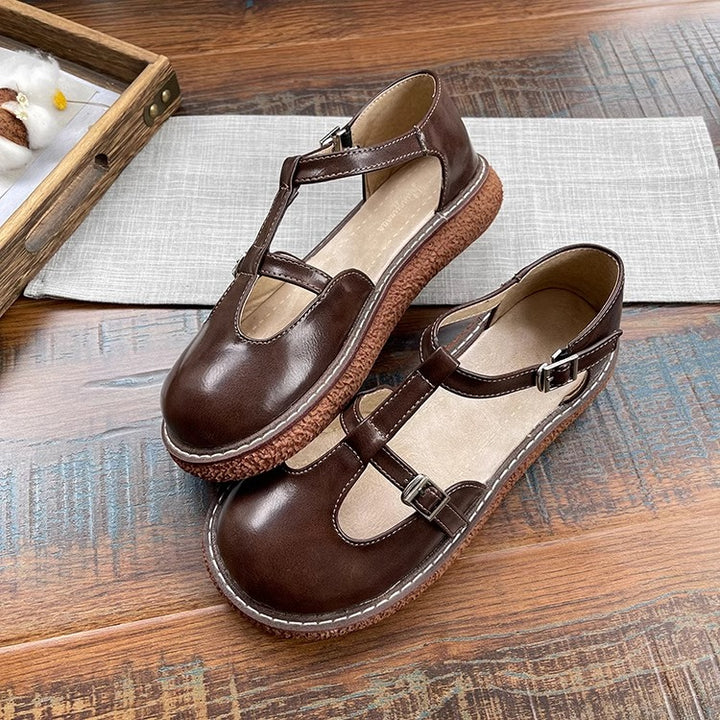 Womens Mori Literary Style Closed Toe Side Hollow Sandals