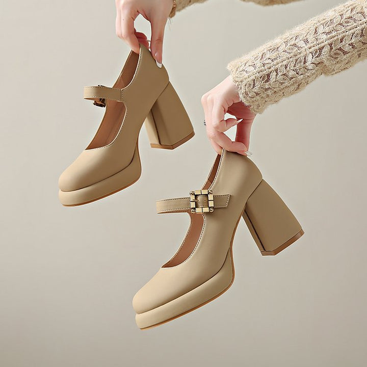Women's Mary Jane Heels – Chunky Round Toe Stylish Dress Shoes