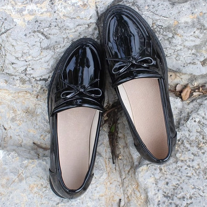 Women's Handmade Leather Loafer Retro Tassel Flat Shoes